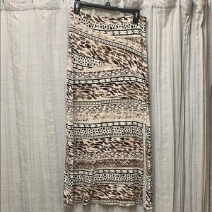 LONG VINTAGE ANIMAL PRINT MAXI SKIRT
